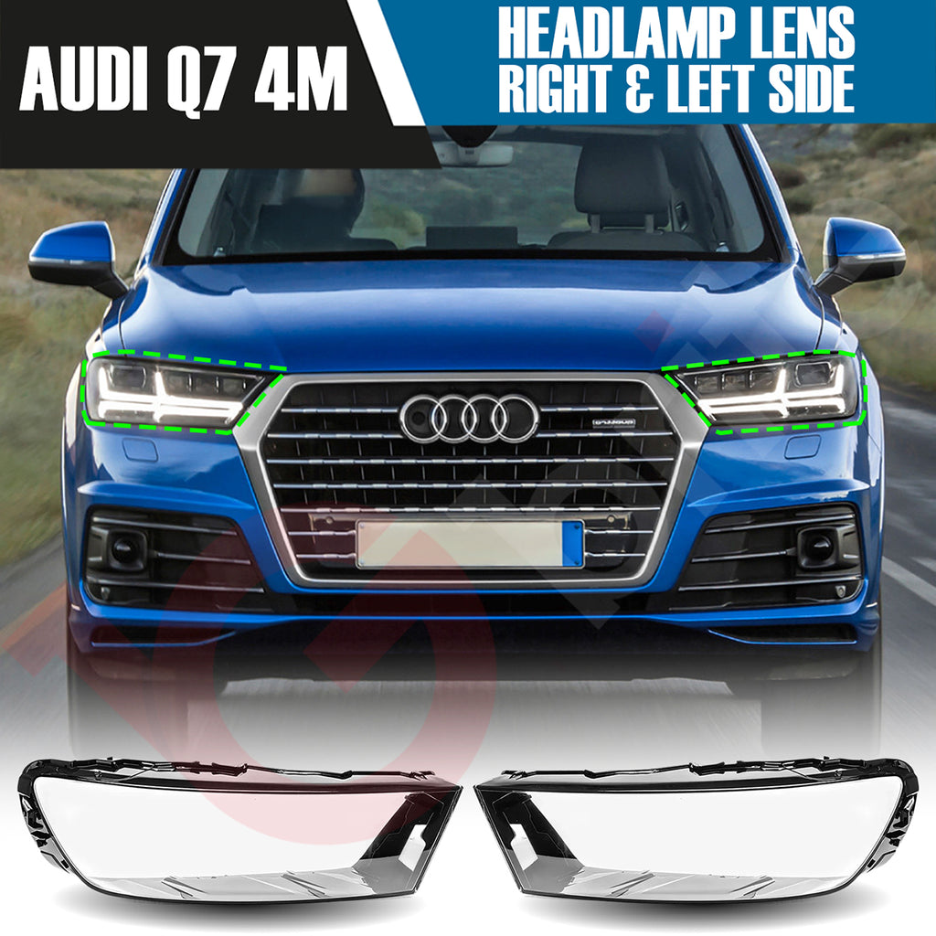 AUDI Q7 4M RIGHT OR LEFT SIDE FRONT HEADLAMP LENS COVER 2016-2019
