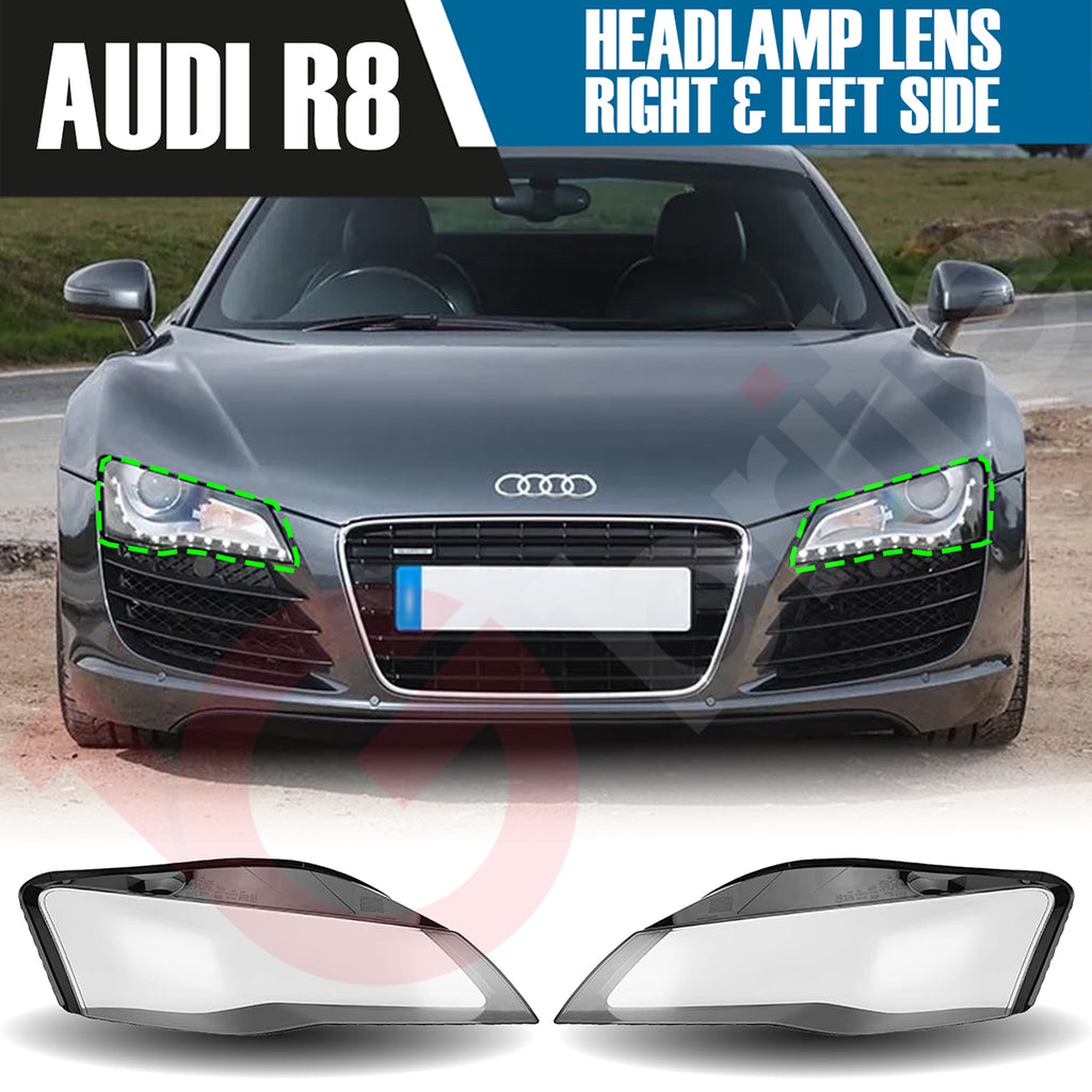 AUDI R8 RIGHT OR LEFT SIDE FRONT HEADLAMP LENS COVER 2007-2015