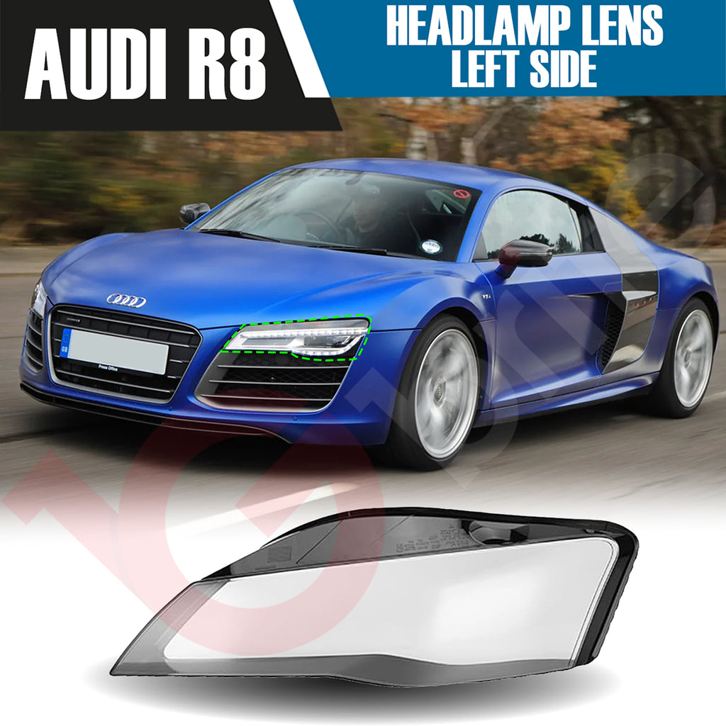 AUDI R8 RIGHT OR LEFT SIDE FRONT HEADLAMP LENS COVER 2007-2015