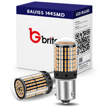 Load image into Gallery viewer, 2x BAU15S PY21W 144SMD LED AMBER INDICATOR BULBS CANBUS ERROR FREE