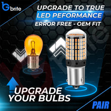 Load image into Gallery viewer, 2x BAU15S PY21W 144SMD LED AMBER INDICATOR BULBS CANBUS ERROR FREE