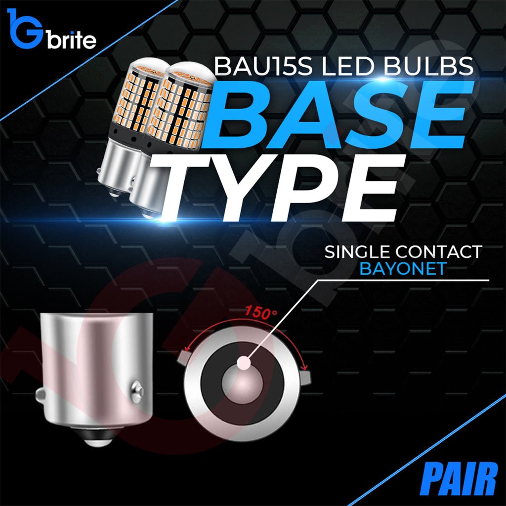 2x BAU15S PY21W 144SMD LED AMBER INDICATOR BULBS CANBUS ERROR FREE