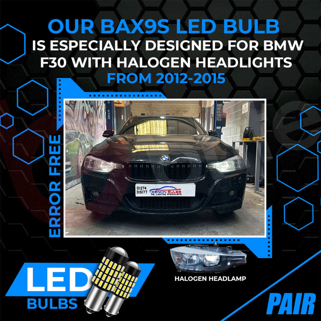 2x BAX9S H6W 54 SMD LED WHITE SIDELIGHTS BULBS CANBUS ERROR FREE