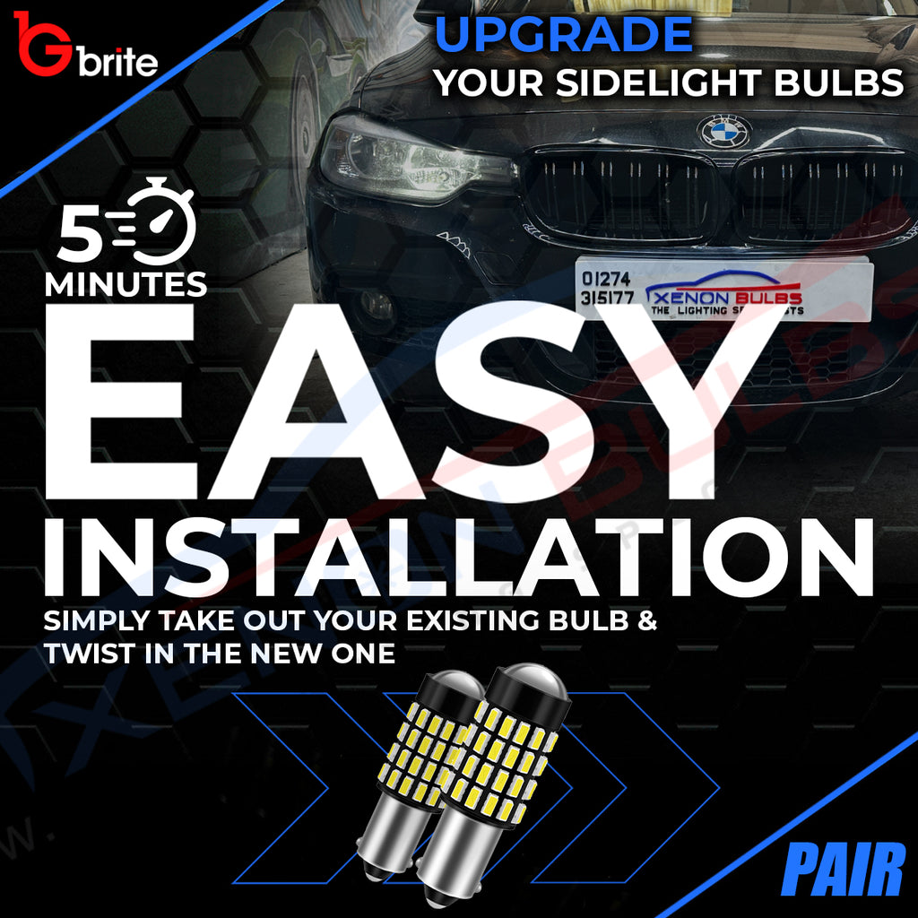 2x BAX9S H6W 54 SMD LED WHITE SIDELIGHTS BULBS CANBUS ERROR FREE