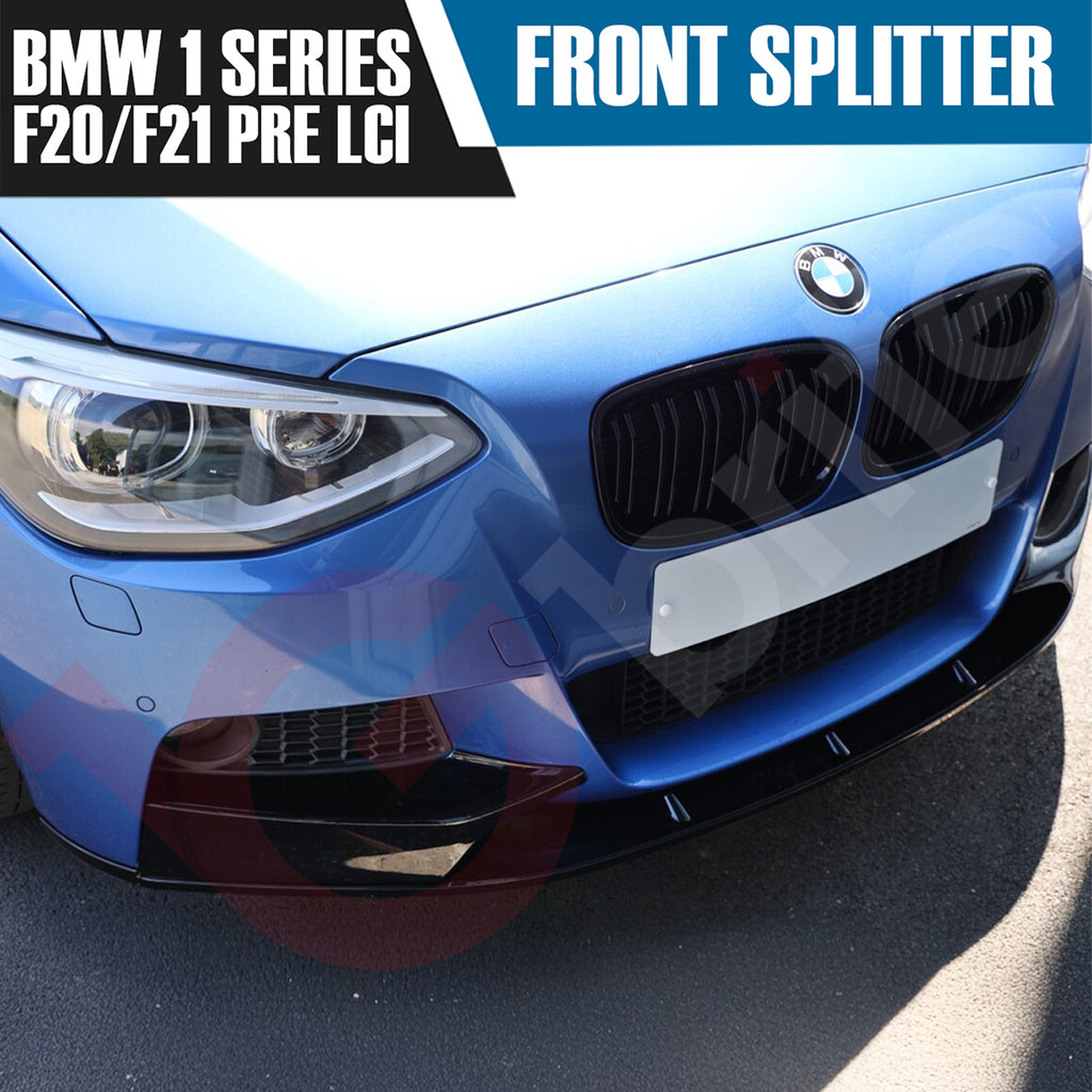 BMW 1 SERIES F20 F21 PRE-LCI 2011 - 2014 GLOSS BLACK FRONT BUMPER SPLITTER LIP