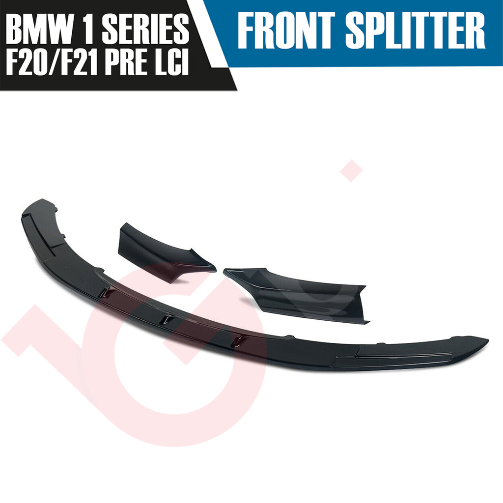 BMW 1 SERIES F20 F21 PRE-LCI 2011 - 2014 GLOSS BLACK FRONT BUMPER SPLITTER LIP