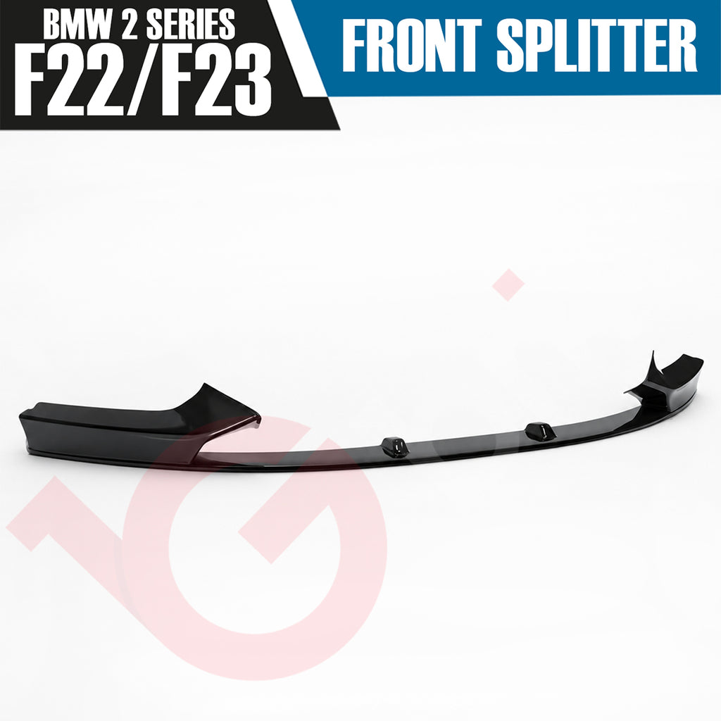 BMW 2 SERIES F22 F23 VOKO RACING GLOSS BLACK FRONT BUMPER SPLITTER LIP 2014-2018