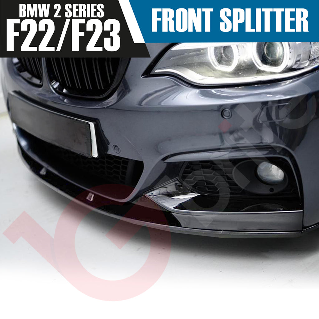 BMW 2 SERIES F22 F23 VOKO RACING GLOSS BLACK FRONT BUMPER SPLITTER LIP 2014-2018