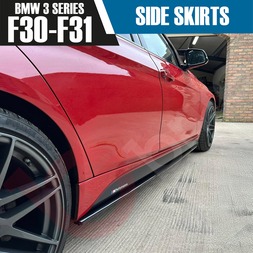 BMW 3 SERIES F30 F31 GLOSS BLACK SIDE SKIRTS EXTENSION M PERFORMANCE 2012-2018