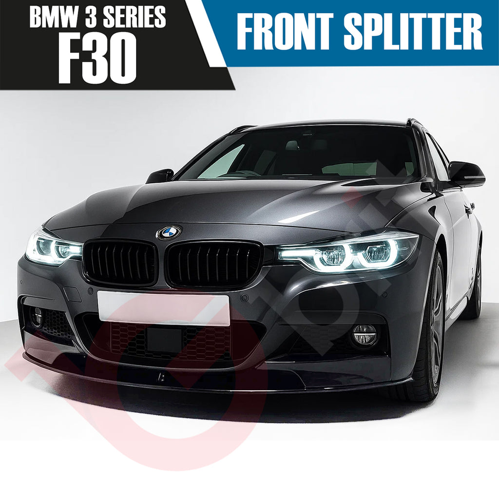 BMW 3 SERIES F30 F31 PRE-LCI & LCI VOKO RACING GLOSS BLACK FRONT BUMPER SPLITTER LIP 2012-2018