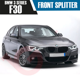 BMW 3 SERIES F30 F31 PRE-LCI & LCI VOKO RACING GLOSS BLACK FRONT BUMPER SPLITTER LIP 2012-2018