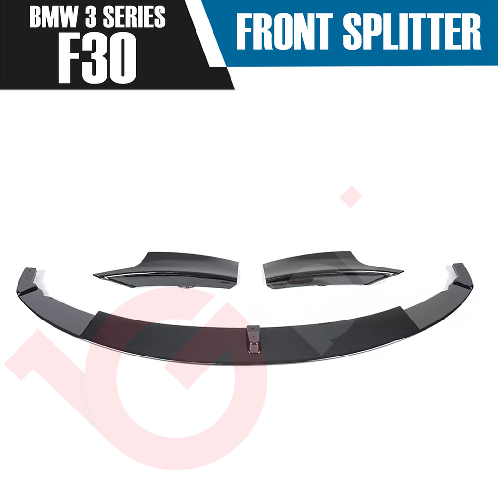 BMW 3 SERIES F30 F31 PRE-LCI & LCI VOKO RACING GLOSS BLACK FRONT BUMPER SPLITTER LIP 2012-2018