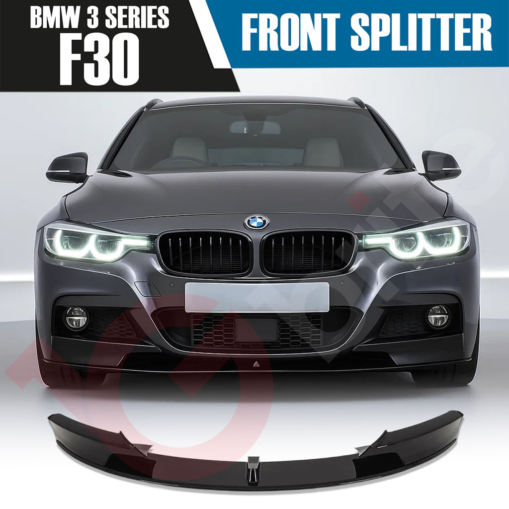 BMW 3 SERIES F30 F31 PRE-LCI & LCI VOKO RACING GLOSS BLACK FRONT BUMPER SPLITTER LIP 2012-2018