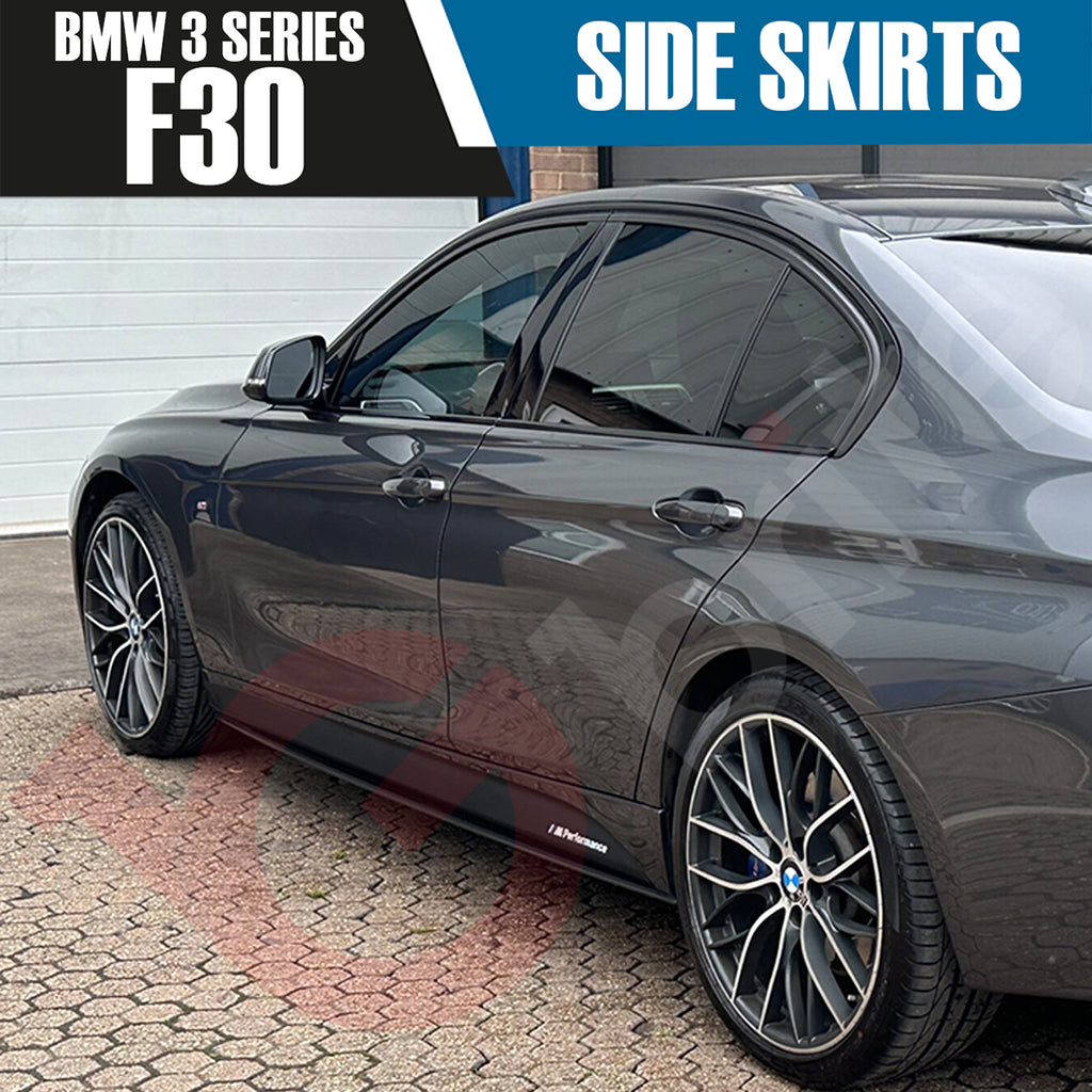 BMW 3 SERIES F30 F31 MATT BLACK SIDE SKIRTS EXTENSION M PERFORMANCE 2012-2018