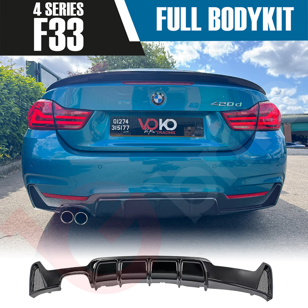 BMW 4 SERIES F33 CONVERTIBLE 2013 - 2019 GLOSS BLACK FULL BODYKIT