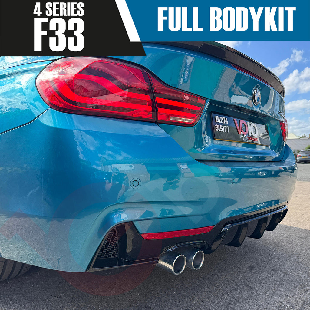 BMW 4 SERIES F33 CONVERTIBLE 2013 - 2019 GLOSS BLACK FULL BODYKIT