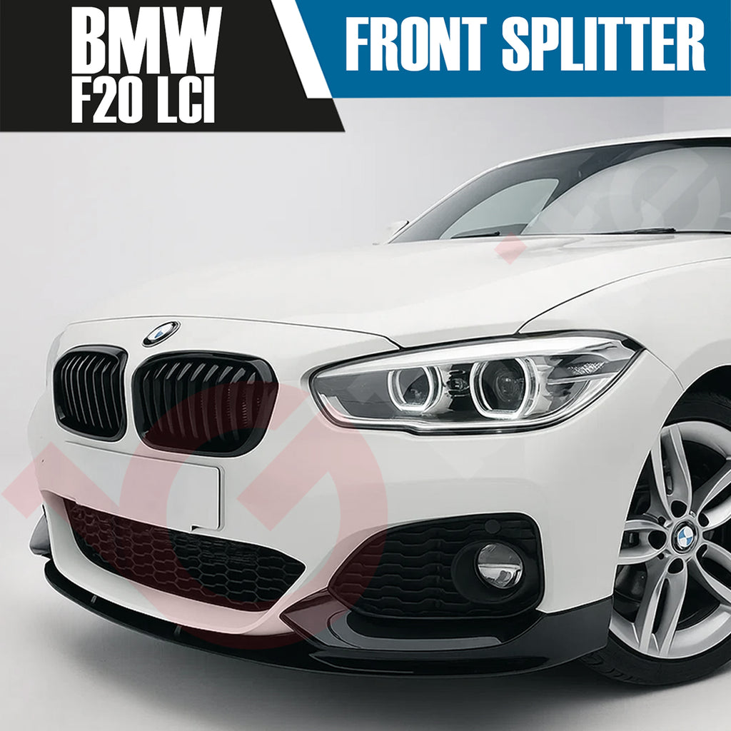 BMW 1 SERIES F20 F21 LCI 2015 - 2019 GLOSS BLACK FRONT BUMPER SPLITTER LIP