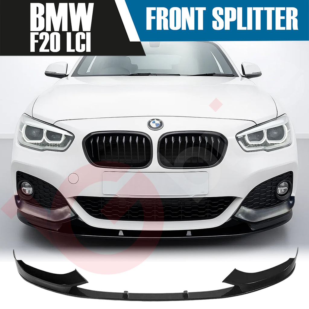 BMW 1 SERIES F20 F21 LCI 2015 - 2019 GLOSS BLACK FRONT BUMPER SPLITTER LIP