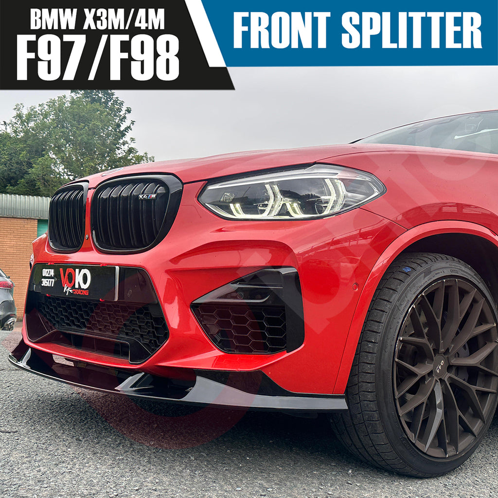 BMW X3M F97 X4M F98 VOKO RACING GLOSS BLACK FRONT BUMPER SPLITTER LIP 2018-2021