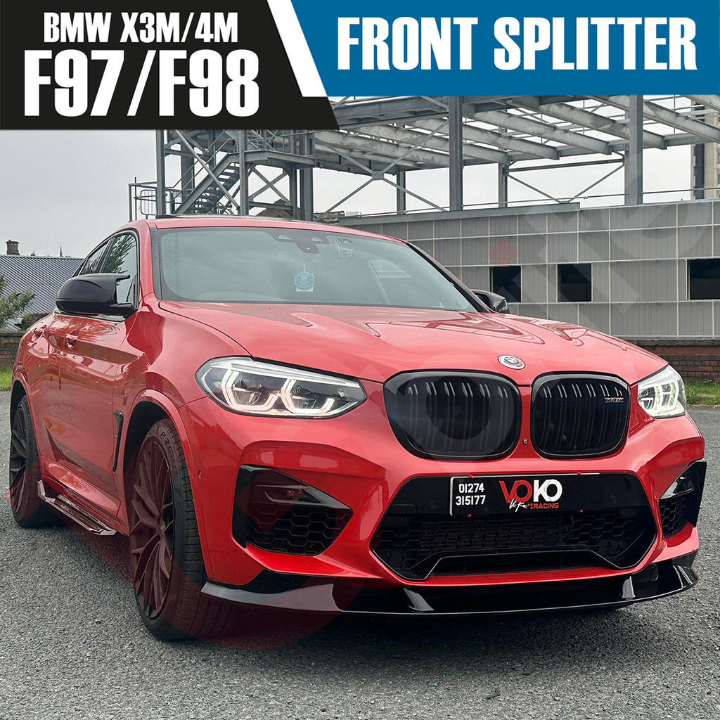 BMW X3M F97 X4M F98 VOKO RACING GLOSS BLACK FRONT BUMPER SPLITTER LIP 2018-2021
