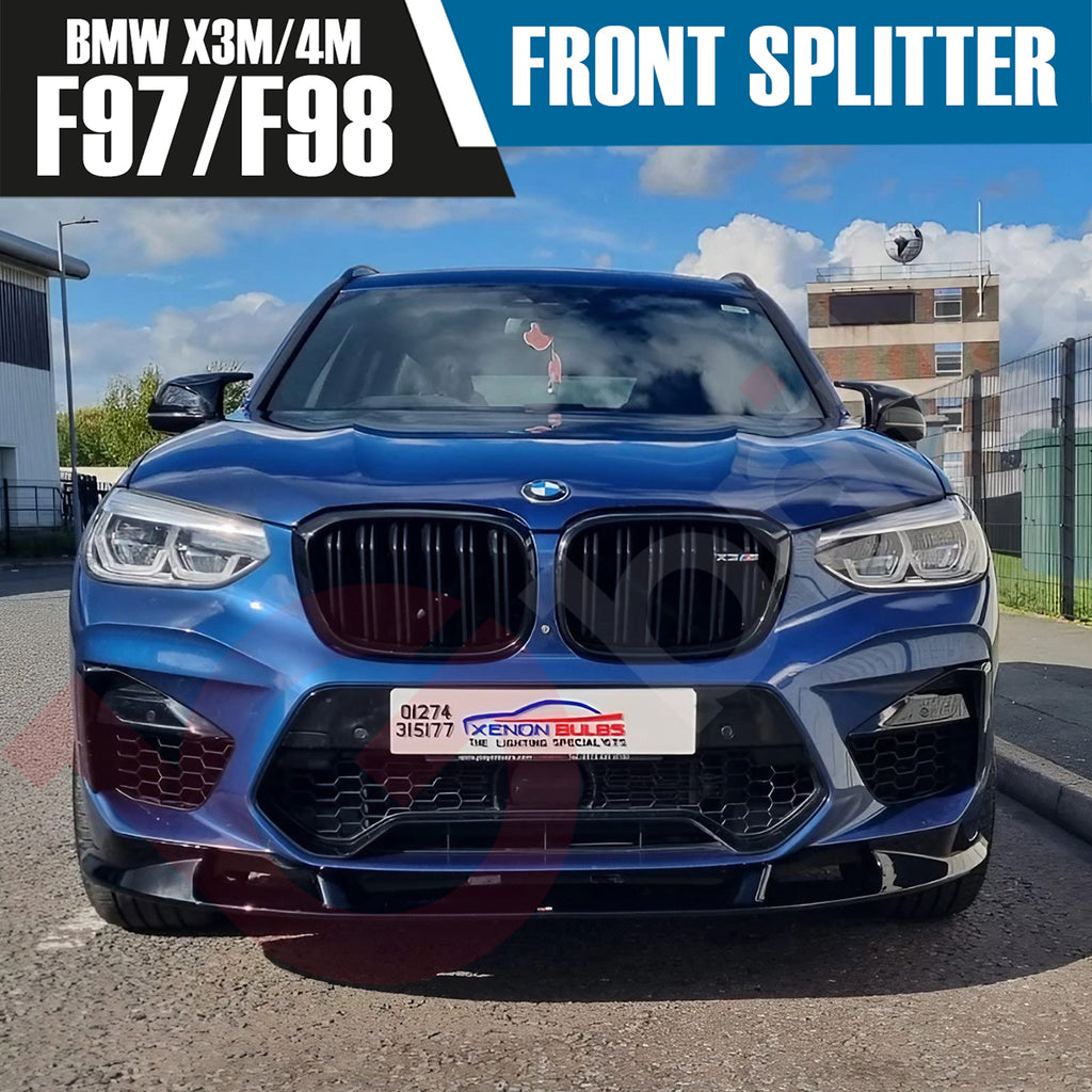 BMW X3M F97 X4M F98 VOKO RACING GLOSS BLACK FRONT BUMPER SPLITTER LIP 2018-2021