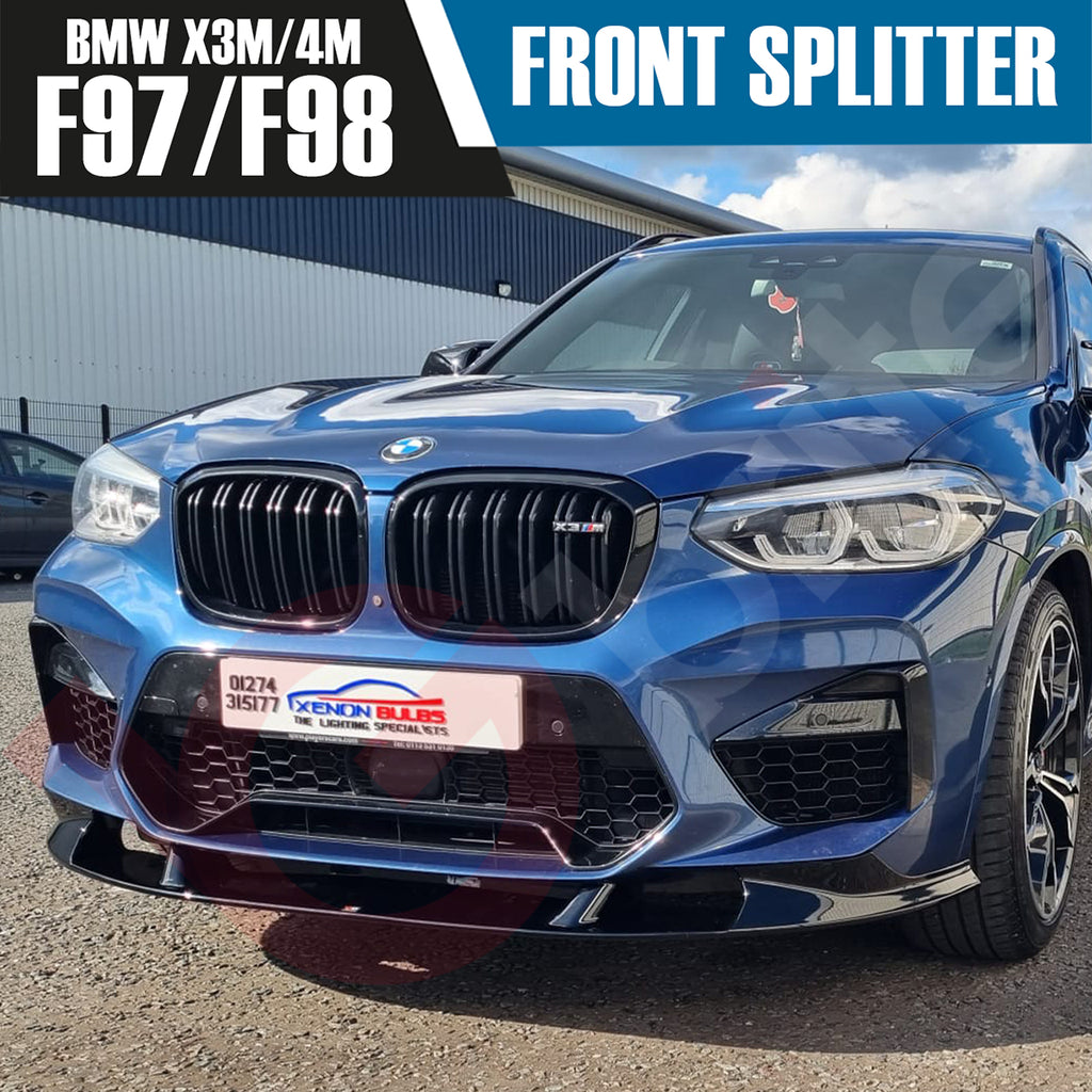 BMW X3M F97 X4M F98 VOKO RACING GLOSS BLACK FRONT BUMPER SPLITTER LIP 2018-2021