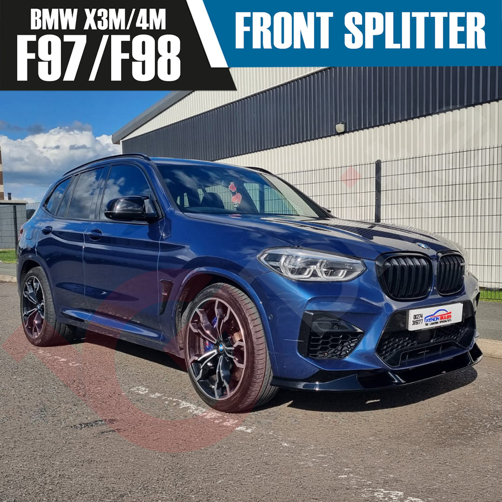 BMW X3M F97 X4M F98 VOKO RACING GLOSS BLACK FRONT BUMPER SPLITTER LIP 2018-2021