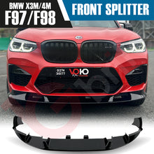 Load image into Gallery viewer, BMW X3M F97 X4M F98 VOKO RACING GLOSS BLACK FRONT BUMPER SPLITTER LIP 2018-2021