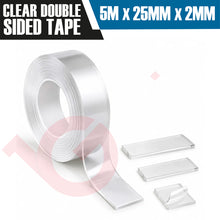 Load image into Gallery viewer, Clear Double Sided Nano Tape – 5M x 25mm x 2mm Heavy Duty Mounting Tape