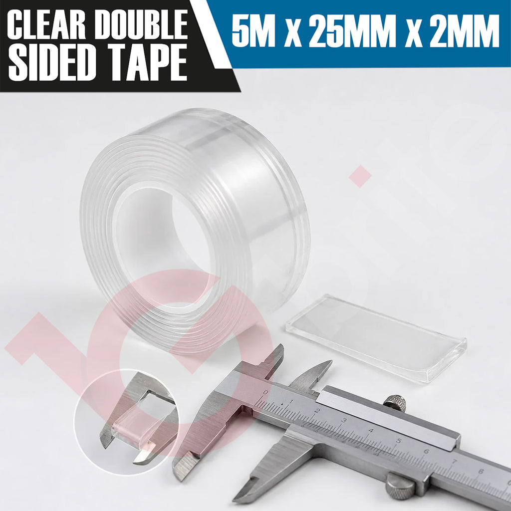 Clear Double Sided Nano Tape – 5M x 25mm x 2mm Heavy Duty Mounting Tape