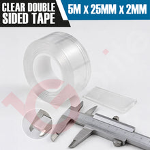 Load image into Gallery viewer, Clear Double Sided Nano Tape – 5M x 25mm x 2mm Heavy Duty Mounting Tape