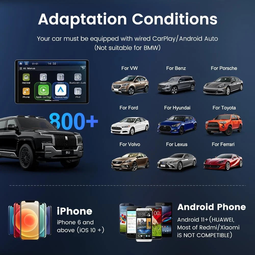 CarlinKit AI BOX-Lite Multimedia Box, 3 in 1 Android Playstore Netflix YouTube - Wireless Carplay Android Auto