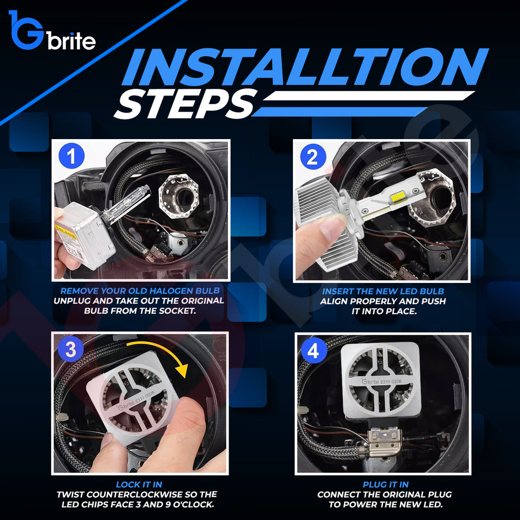 2X GBRITE D21 D1S LED BULBS UPGRADE KIT FOR XENON HID HEADLIGHT