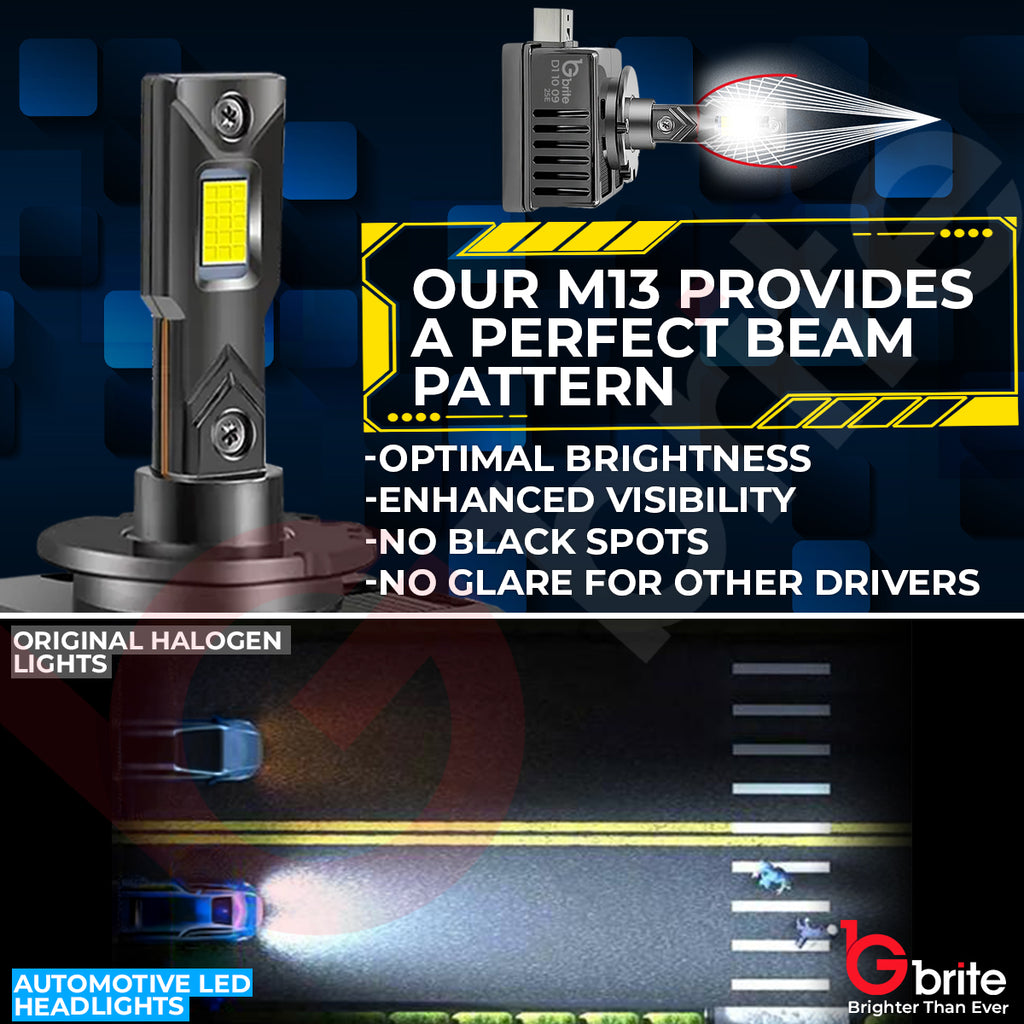 2X GBRITE M13X D1S LED BULBS UPGRADE KIT FOR XENON HID HEADLIGHT
