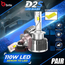 2X GBRITE D21 D2S LED BULBS UPGRADE KIT FOR XENON HID HEADLIGHT