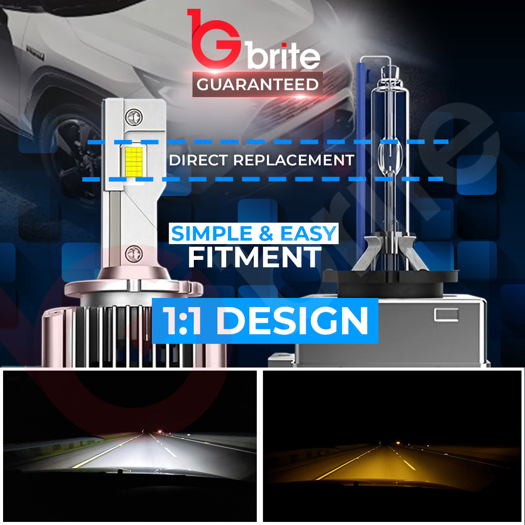 2X GBRITE D21 D3S LED BULBS UPGRADE KIT FOR XENON HID HEADLIGHT