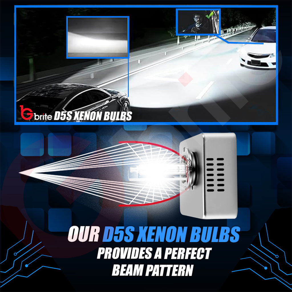 2X Gbrite D5S 25W Xenon HID Headlight Oem Replacement Bulbs