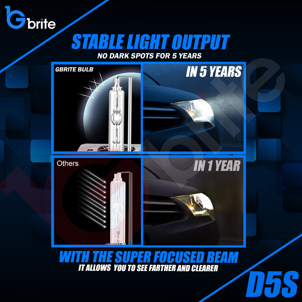 2X Gbrite D5S 25W Xenon HID Headlight Oem Replacement Bulbs