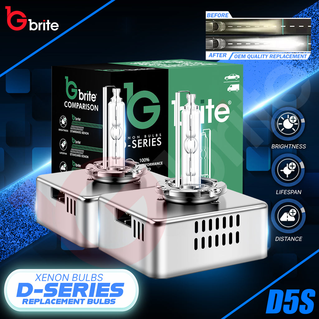 2X Gbrite D5S 25W Xenon HID Headlight Oem Replacement Bulbs