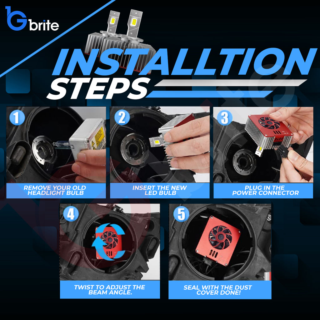2X GBRITE D21 D5S LED BULBS UPGRADE KIT FOR XENON HID HEADLIGHT