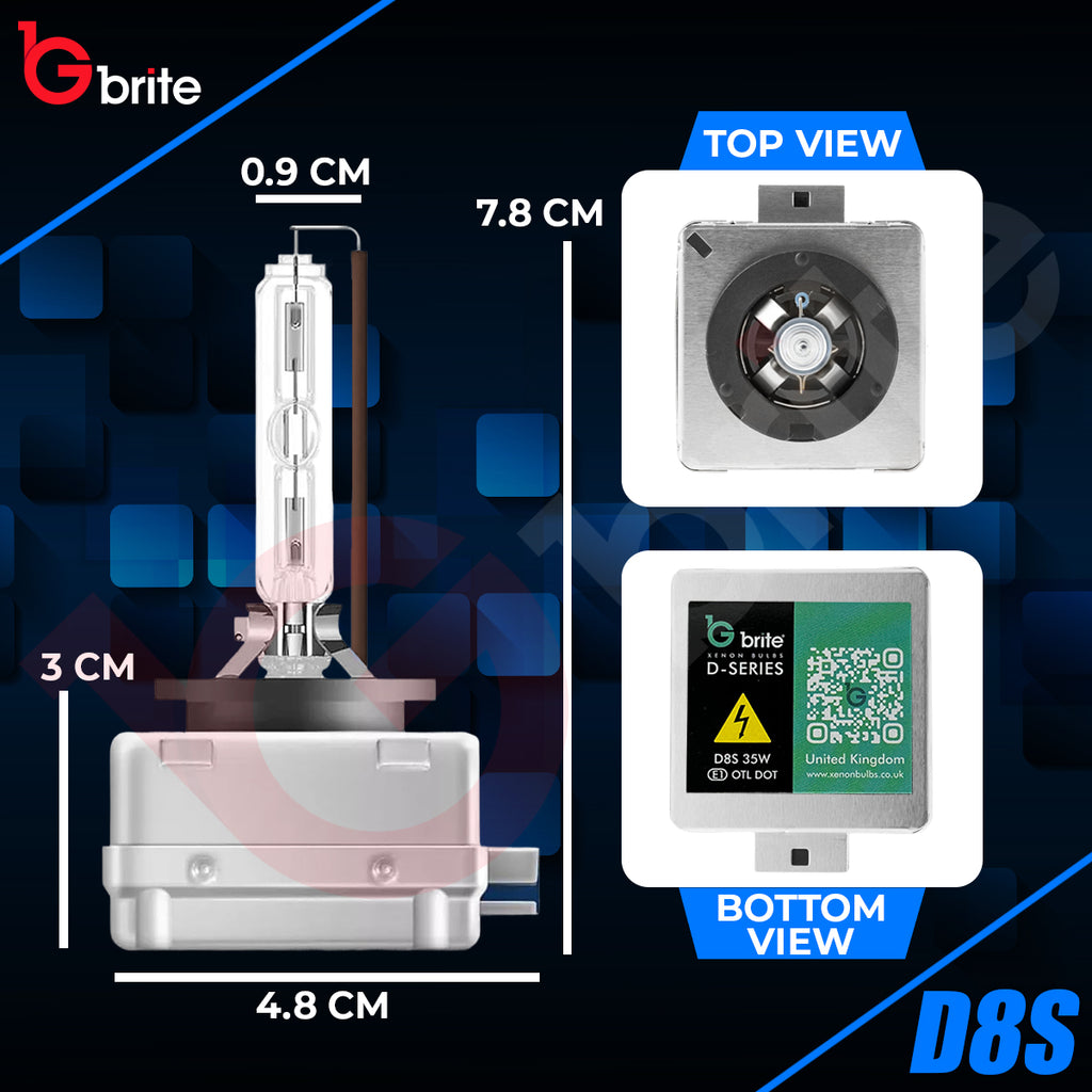 2X Gbrite D8S 25W Xenon HID Headlight Oem Replacement Bulbs