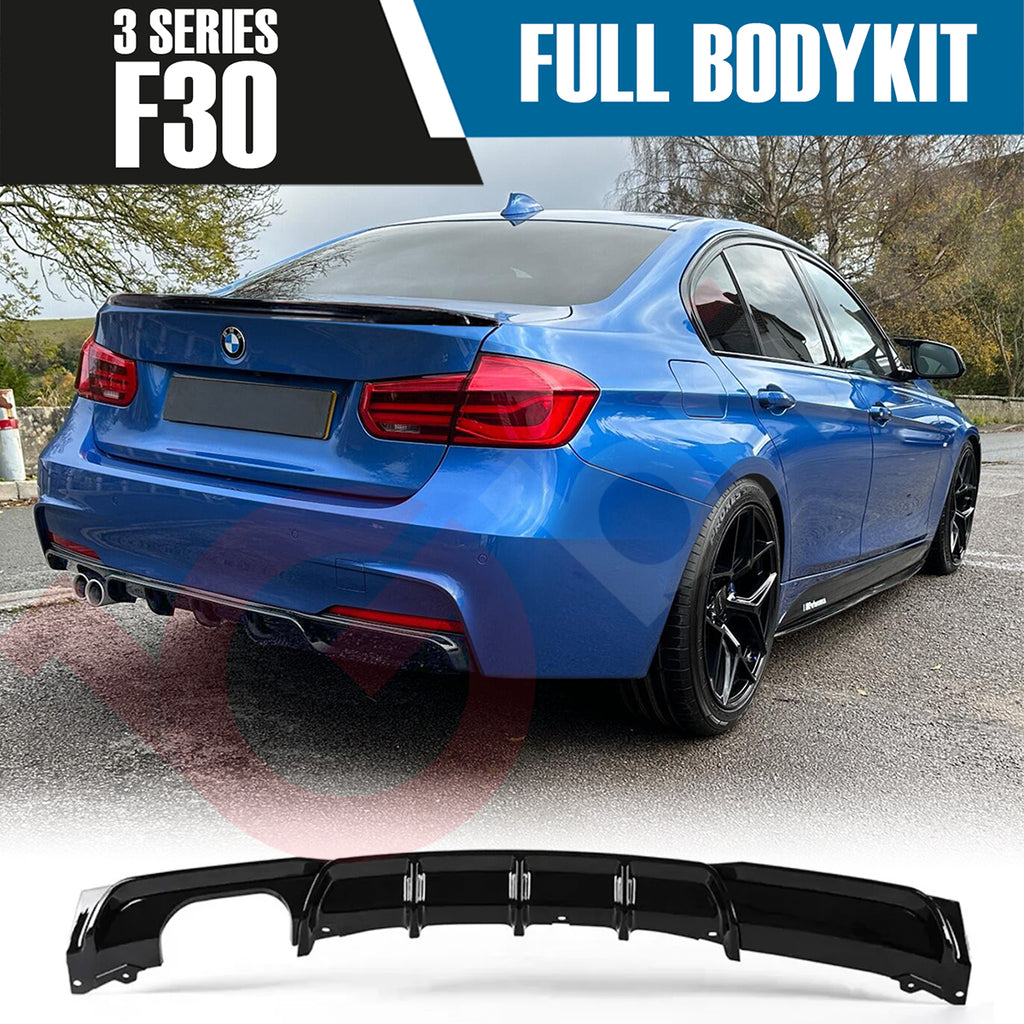 BMW 3 SERIES F30 2012 - 2018 GLOSS BLACK BLACK FULL BODYKIT