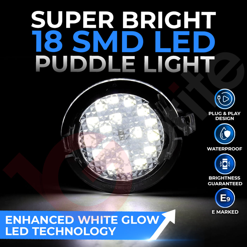 2x 18 LED Ford Mirror Puddle Lights – Ranger, Edge, 6000K Xenon White