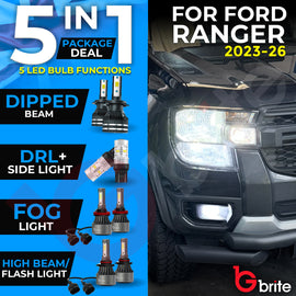 Gbrite Ford Ranger T9 LED Headlight & Fog Light Bulb Kit 2023–2026