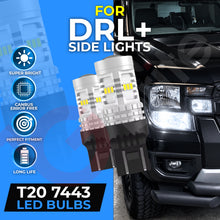 Load image into Gallery viewer, Gbrite T20 7443 LED bulbs for the Ford Ranger T9 daytime running lights and sidelights