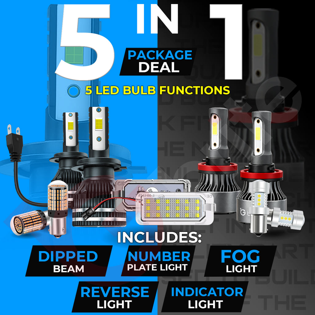 FORD TRANSIT CUSTOM 2019-2023 LED HEADLIGHT UPGRADE KIT H7 H11 CANBUS + REVERSE BULBS