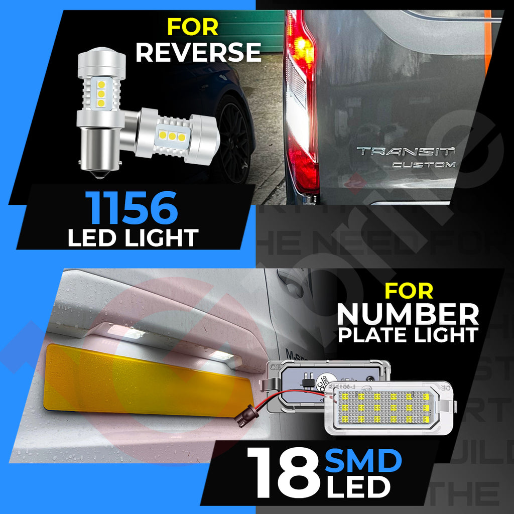 FORD TRANSIT CUSTOM 2019-2023 LED HEADLIGHT UPGRADE KIT H7 H11 CANBUS + REVERSE BULBS