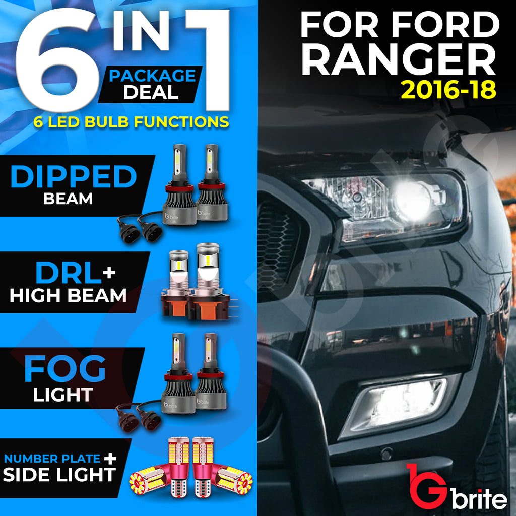 RANGER 2016-18 UPGRADE PACKAGE H15 H11 T10 CANBUS LED HEADLIGHT DRL FOG BULBS