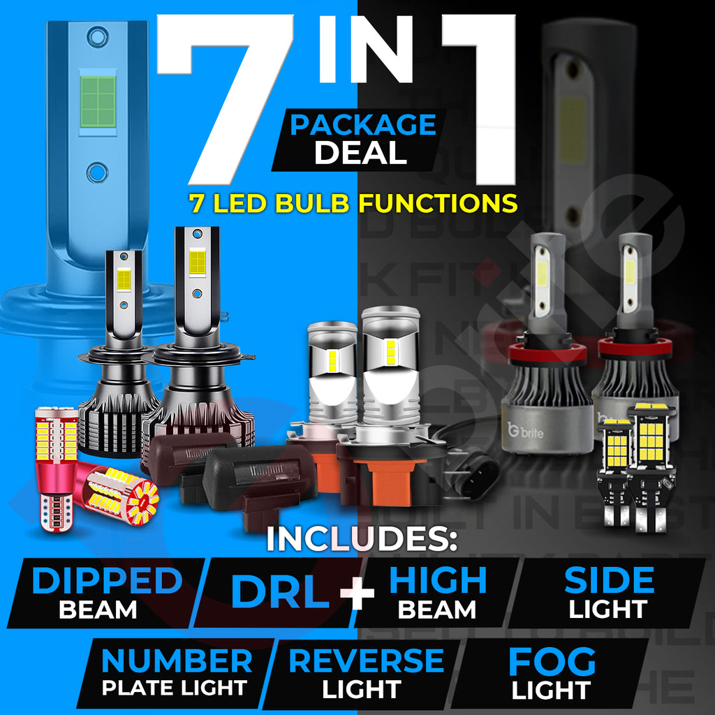 FORD TRANSIT CONNECT 2014-2018 UPGRADE PACKAGE H7 H15 T10 CANBUS LED HEADLIGHT DRL REVERSE BULBS