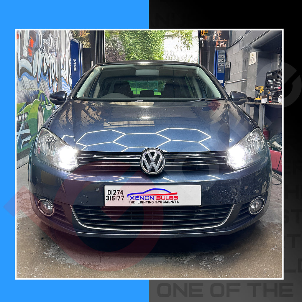 VW GOLF MK6 H7 H15 HEADLIGHT PACKAGE DRL HIGH BEAM SIDE LIGHTS LED WHITE BULBS